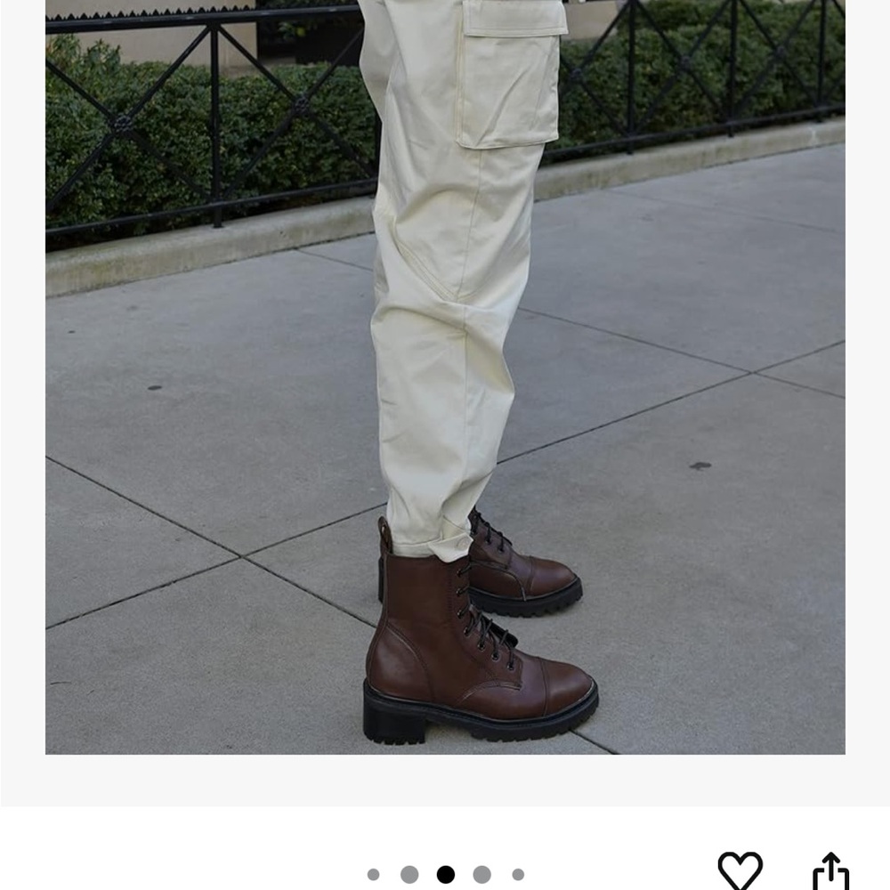 women’s Cream Cargo Pants - Picture 6 of 7